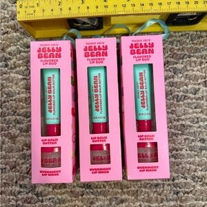 3 New in Box Trader Joe’s Jelly Bean Lip Duo - Lip Balm Butter & Overnight Mask